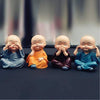 Little Baby Monk Buddha Set Of 4 Pcs Lord Buddha Idol For Car dashboard, Home Decor & Office Desk