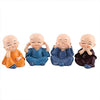 Little Baby Monk Buddha Set Of 4 Pcs Lord Buddha Idol For Car dashboard, Home Decor & Office Desk