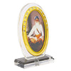 Oval Shape Acrylic Showpiece of Baba Deep Singh Ji Idol Statue for Office & Home Decor