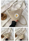 Luxury Jute Sling Bag For Women, Ladies Shoulder Purse, Small Shopping Bag - Cream