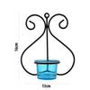 Set of 1 Wall Hanging Tealight Candle Holder Metal Wall Sconce with Glass Cups - Heart Skyblue