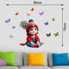 Cute Little Krishna Baby Krishna Lord Krishna God Krishna with Butterfly Wall Sticker Kids Room Living Room Bedroom Size - 92 x 70 cm Pack of