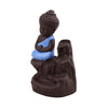 Polyresin Meditating Monk Buddha Smoke Backflow Cone Incense Holder Decorative Showpiece