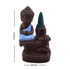 Polyresin Meditating Monk Buddha Smoke Backflow Cone Incense Holder Decorative Showpiece