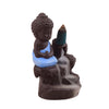 Polyresin Meditating Monk Buddha Smoke Backflow Cone Incense Holder Decorative Showpiece