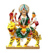 Hindu Goddess : Durga Maa Sherawali on Tiger Brass Statue Idol for Home Decor, Car Dashboard, Mandir Pooja & Office Table