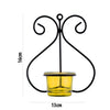 Set of 1 Wall Hanging Tealight Candle Holder Metal Wall Sconce with Glass Cups - Heart Yellow