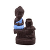 Polyresin Meditating Monk Buddha Smoke Backflow Cone Incense Holder Decorative Showpiece