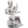 Small Saraswati Playing Sitar-Height-3 Inches-Marble White