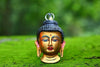 Metal Lord Buddha Idol Face Wall Hanging with Antique Look For Home Decor & Wall Decor