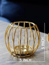 Tealight Candle Holder for Decoration Pack of 2 - Metal, Golden