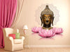 Buddha Pink Lotus Flowers Wall Sticker for Living Room,Bedroom,Office Sticker Size - 49 Cm X 58 Cm