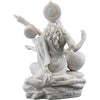 Small Saraswati Playing Sitar-Height-3 Inches-Marble White