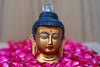 Metal Lord Buddha Idol Face Wall Hanging with Antique Look For Home Decor & Wall Decor