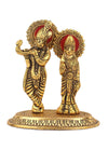 Hindu Gods : Krishna Metal Golden Oxidized Radha Krishna Decorative Diwali Home Decoration