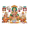 God Lakshmi Ganesha Saraswati Wall Sticker PVC Vinyl (46 cm x 30 cm) Multicolor