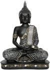 Polyresin Sitting Buddha Idol Statue | Home Decor Showpiece | Decoration & Gift - Silver