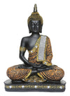 Polyresin Sitting Buddha Idol Statue | Home Decor Showpiece | Decoration & Gift - Orange