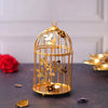 Gold plated Colour tealight Candle holder with Flower Vine- Diwali Candle Holder for Home Decor