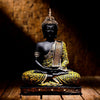 Polyresin Sitting Buddha Idol Statue | Home Decor Showpiece | Decoration & Gift - Yellow