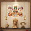 God Lakshmi Ganesha Saraswati Wall Sticker PVC Vinyl (46 cm x 30 cm) Multicolor