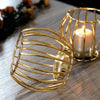 Tealight Candle Holder for Decoration Pack of 2 - Metal, Golden