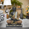 new 25 centimetre Meditating sitting Buddha statue showpiece idol home decor items for living room and gifts