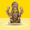 Goddess Lakshmi Idol 100% Pure Brass | Lakshmi Idol with a Square Base for Desk, Car, and Home Dcor