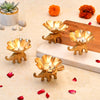 Elegant Metal Tea Light Candle Holder Set of 4 for Home Decor