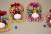 Recycled Material Rajasthani Raja Rani Puppet/Dolls Decorative Jharokha Tealight Candle Holder