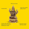 Goddess Lakshmi Idol 100% Pure Brass | Lakshmi Sitting on a Lotus for Desk, Car, and Home Dcor