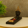 Lord Buddha Head Showpiece Tealight Candle Holder with Tray Set for Home Decor Mandir Temple Pooja Room