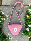 Woven Women Luxury Jute Handbag, Sling Bag, Small Shopping Bag, Ladies Shoulder Purse - Pink