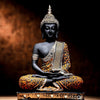 Polyresin Sitting Buddha Idol Statue | Home Decor Showpiece | Decoration & Gift - Orange