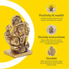 Goddess Lakshmi Idol 100% Pure Brass | Lakshmi Idol with a Square Base for Desk, Car, and Home Dcor