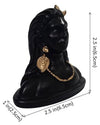 Handmade Adiyogi Shiva resin idol with a black granite finish, representing strength and devotion, ideal for home or office decor.