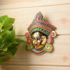 Handcrafted compact wall hanging of Goddess Durga with intricate details and a multicolor gold finish, symbolizing divine protection and spirituality