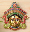 Handcrafted compact wall hanging of Goddess Durga with intricate details and a multicolor gold finish, symbolizing divine protection and spirituality.