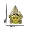 A beautifully crafted Bengali Durga face idol, featuring intricate details, designed for wall hanging, ideal for home decor and spiritual ambiance.