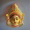 Handcrafted metal wall hanging of Goddess Durga, showcasing intricate details and vibrant colors, perfect for home decor.