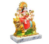 Handmade Durga Maa Sitting on Lion Statue in resin, ideal for temple, home decor, and spiritual practices, showcasing intricate details and vibrant colors.