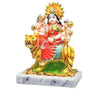 Handmade Durga Maa Sitting on Lion Statue in resin, ideal for temple, home decor, and spiritual practices, showcasing intricate details and vibrant colors.