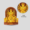 Handcrafted terracotta idol of Goddess Durga Mahishasura Mardini, showcasing intricate details and vibrant colors, perfect for home decor