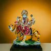 Handmade Goddess Durga Devi Idol seated on a lion, crafted from solid resin, ideal for home mandir, puja, and decorative display.