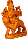 Handmade Goddess Durga idol made of earthenware, featuring golden highlights, ideal for puja rooms, home decor, and as a thoughtful gift