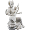 Hand-painted Goddess Saraswati idol made of resin, depicting the goddess playing the sitar, ideal for home decor or altars.