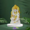 Handmade marble idol of Goddess Saraswati, representing wisdom and creativity, suitable for home, office, or altar.