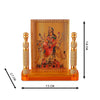 Handmade gold-plated photo frame featuring Maa Durga, crafted from durable wood, perfect for altars and home decor, symbolizing devotion and elegance.