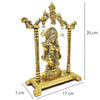 Gold-plated Radha Krishna metal statue, intricately designed, ideal for enhancing your puja room or as a beautiful decorative piece.