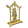 Gold-plated Radha Krishna metal statue, intricately designed, ideal for enhancing your puja room or as a beautiful decorative piece.